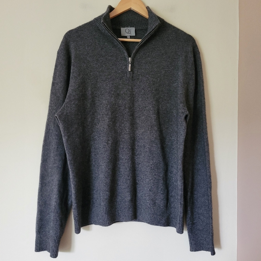 Qi Men's Charcoal Half-Zip Sweater